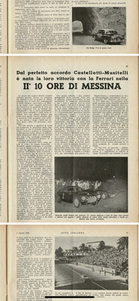 OB-66211 Copy of cover and articles with mention car and crew 1953 2nd 10 ore di Messina - Notturna Messinese