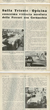 OB-66210 Copy of cover and articles with mention car and driver 1953 Trieste - Opicina
