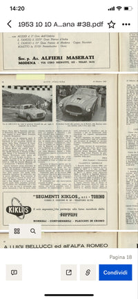 OB-66213 Copy of cover and articles with photo car with plate, mention driver 1953 V Coppa Intereuropa