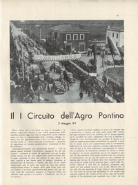 OB-129192 Copy of cover and article with mention of the car and driver. 1937 Circuito Automobilistico dell'Agro Pontino