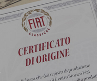 OB-129252 Fiat Classiche - Certificate of Origin on fine paper