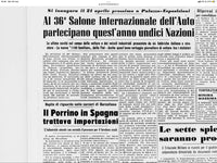 OB-75897 Copy of newspaper article with mention of the car at 1954 Salone Internazionale dell'Automobile