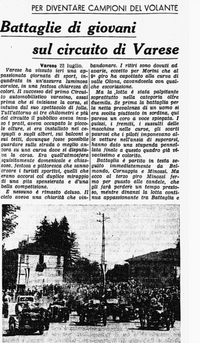OB-129195 Copy of article with mention of the driver 1935 1st Circuito di Varese