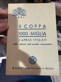 OB-129169 Very rare original event postcard 1936 X Coppa delle Mille Miglia