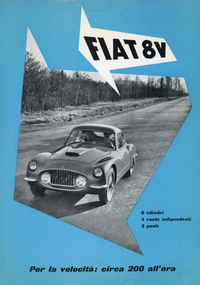 Sehr seltener originaler Fiat 8V 1. Serie Depliant