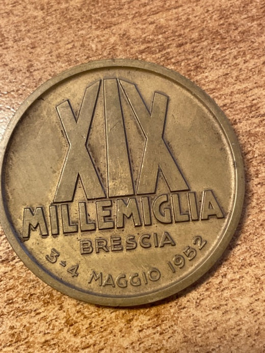 Original medal 1952 XIX Mille Miglia - Coppa Franco Mazzotti﻿