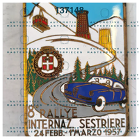 OB-137148 Official race participation badge 1957 VIII Rallye Automobilistico Internazionale del Sestriere
