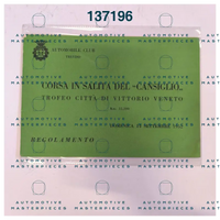 OB-137196 Official rules of the race 1952 Corsa in salita del Cansiglio - Trofeo Città di Vittorio Veneto