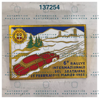 OB-137254 Official race participation badge 1955 VI Rallye Internazionale del Sestriere