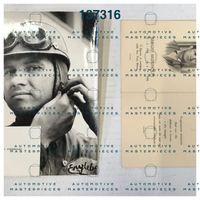 OB-137316 Funeral memorial card and photo of Sergio Sighinolfi with Enzo Ferrari’s mourning-bordered business